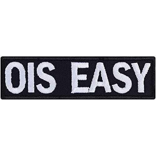 OIS EASY Mundart Aufnäher mit Stickerei "Alles Easy" Motivation Aufbügler mit lustigem Spruch gestickt Patch Bayern Österreich Dialekt Geschenk zum annähen/aufbügeln | 90x70mm von EXPRESS-STICKEREI