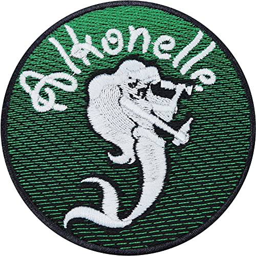 Aufbügler ALKONELLE Meerjungfrau Patch zum annähen | Arielle mit Flasche Aufnäher Junggesellenabschied JGA Hochzeit Team Braut Prinzessinnen Alkohol Geschenk Frauen Bügelbild 80x80mm von EXPRESS-STICKEREI