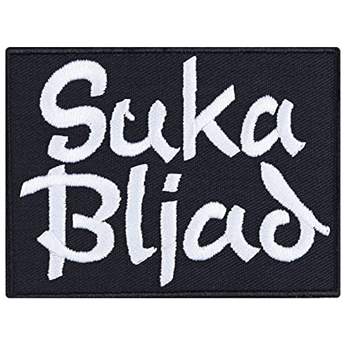 Russland Aufnäher "Suka Bljad" Aufbügler Fuck Patch Schimpfwort Bügelbilder zum annähen | Geschenk für Männer/Frauen Applikation für Jacke/Weste/Jeans/Tasche | 80x60mm von EXPRESS-STICKEREI