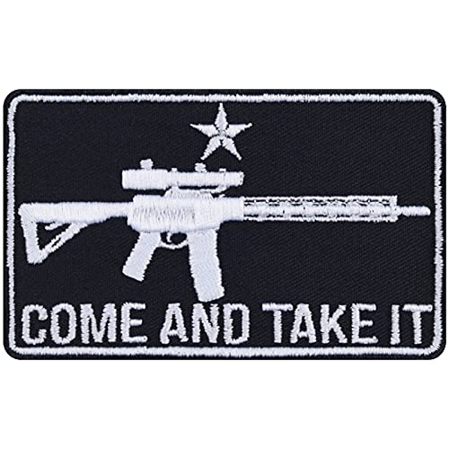 COME AND TAKE IT MG Aufnäher Waffen Aufbügler Tactical Morale Patch zum annähen/aufbügeln Sniper Bügelbilder Maschinengewehr Applikation für alle Stoffe | 90x55mm von EXPRESS-STICKEREI