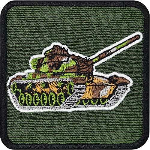 Panzer Aufnäher Premium Tactical Morale Patch Militär Aufbügler gestickt | Soldaten Abzeichen zum annähen/aufbügeln | Military Applique für alle Stoffe | 75x75mm von EXPRESS-STICKEREI