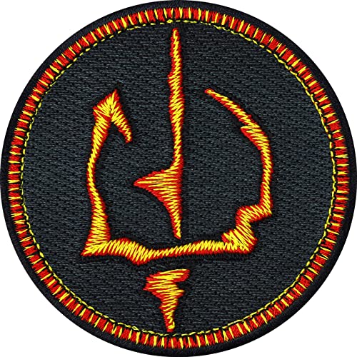 Saurons Zeichen Aufnäher/Aufbügler Ringe der Macht Patch zum annähen/aufbügeln |Wizard LOTR Sticker Mordor Fantasy Applique für alle Stoffe | 75x75mm von EXPRESS-STICKEREI