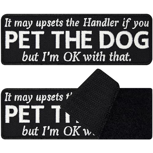 Service Dog Patch Hunde Patches lustig Klett Patch Assistenzhunde Hund Aufnäher Hunde Patch (It may upsets the Handler if you pet the dog but I´m ok with that - Klettpatch) von EXPRESS-STICKEREI