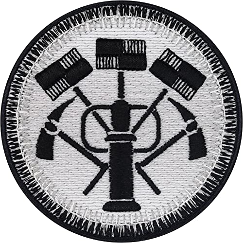 Steinmetz Symbol Patch Morale Patches zum aufbügeln/aufnähen | Stone masonry Patches Aufnäher Steinmetzer Abzeichen für alle Stoffe | 75x75mm von EXPRESS-STICKEREI