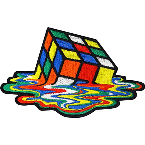 TBBT Patches Rubiks cube Patch zum aufbügeln/aufnähen | sheldon cooper Aufnäher Zauberwürfel Aufbügler für alle Stoffe | funny Patches iron on | 90x55mm von EXPRESS-STICKEREI