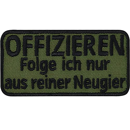 Tactical Morale Aufnäher "Offizieren folge ich nur aus reiner Neugier" Militär Patch zum annähen/aufbügeln | Offizier Abzeichen | Bundeswehr Geschenk Applikation für alle Stoffe | 70x35mm von EXPRESS-STICKEREI