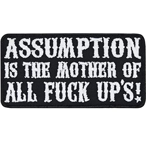 Tactical Morale Patch "Assumption is the mother of all fuck up's" Aufnäher mit Spruch bestickt Bügelbild Spaß Geschenk Applikation für Jacke/Uniform/Leder | 80x40mm von EXPRESS-STICKEREI