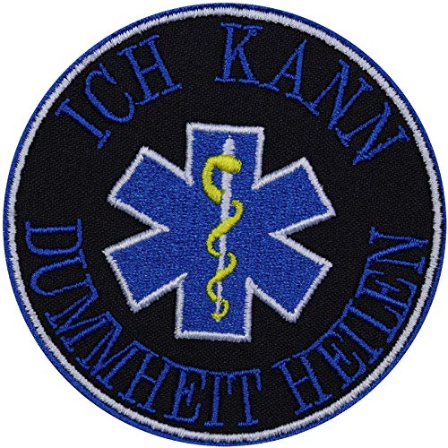 Tactical Morale Patch "Ich kann Dummheit heilen" Aufbügler taktischer Morale Aufnäher Krankenschwester Bügelbilder Militär Sticker Arzt Applikation für Uniform | 80x80mm von EXPRESS-STICKEREI