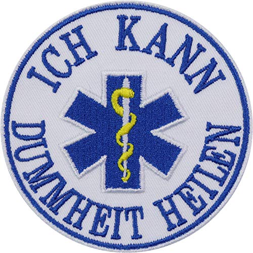 Tactical Morale Patch "Ich kann Dummheit heilen" Aufbügler taktischer Morale Aufnäher Krankenschwester Bügelbilder Militär Sticker Arzt Applikation für alle Stoffe | 80x80mm von EXPRESS-STICKEREI