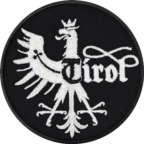 Tirol Patches Aufnäher Österreich Fanartikel Aufbügler Tyrol Patch Tirol Adler Wappen Bügelbild Austria Eagle Biker Patches zum annähen/aufbügeln 70x70mm von EXPRESS-STICKEREI