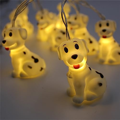 1,5 m 10 LED Cartoon Tier Lichterkette für Mädchen Schlafzimmer Batteriebetriebene LED Lichterkette für Zimmer Geburtstag Party Dekoration (Hund) von EXQUILEG