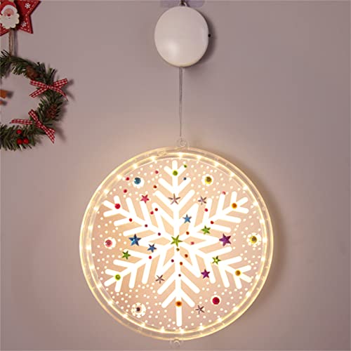 5D DIY Runden Diamond Painting, Weihnachten Deko Ornamente Set mit LED Licht Diamant Malerei Bilder, Weihnachtsbaum Elch Schneeflocke, Strass Kristall Dekoration Handwerk Weihnachten Geschenk (#8) von EXQUILEG