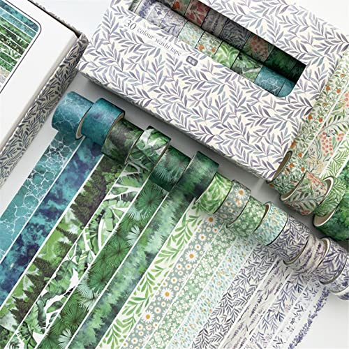 EXQULEG 30 Rollen Washi Tape Set, Dekorative Klebebander, DIY Washi Masking Tape, Masking Tape Klebeband Set für Kunst, DIY Handwerk, Tagebuch, Hobel, Sammelalbum, Verpackung (A) von EXQULEG