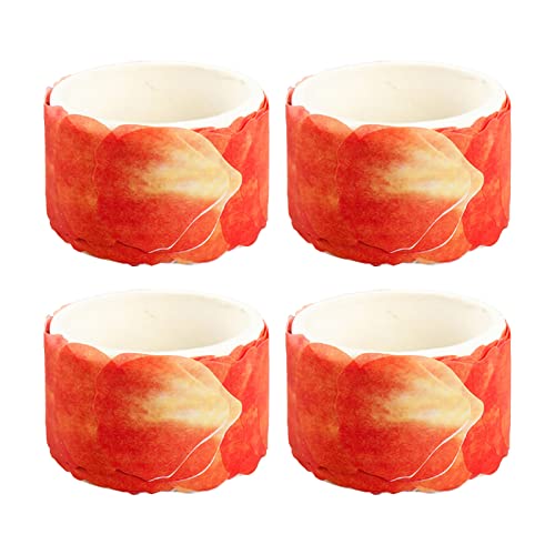 EXQULEG 4 Rolle Washi Tape Set Blütenblatt Art Abdeckband, Dekorative Klebeband für Scrapbooking DIY Handwerk (Orange,Kleine Blütenblätter) von EXQULEG