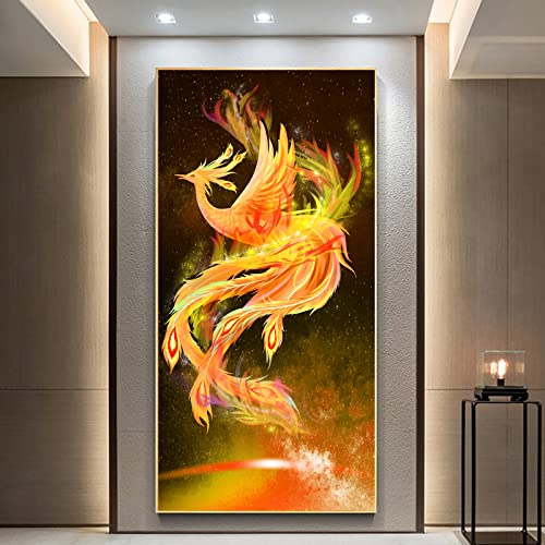 EXQULEG 5D Diamond Painting Phönix, DIY Diamant Painting Bilder Tier Diamant Malerei Kits für Home Wand Decor (40x80cm) von EXQULEG