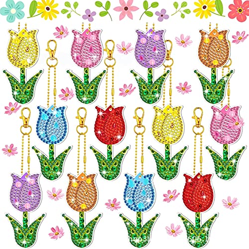 EXQULEG DIY Diamond Painting Ostern Hase Deko Ostereier Kits Stkickerei Diamant Malerei Blumen Mosaik Osterdeko Anhänger Osterhase Geschenke (B) von EXQULEG