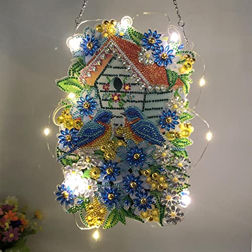 EXQULEG Weihnachten Kränze,5D Diamond Painting Türkranz Weihnachten Kits, Weihnachten Runde Kranz Weihnachtskranz für Erwachsene Kinder Mit Schlüsselbund (YH09) von EXQULEG