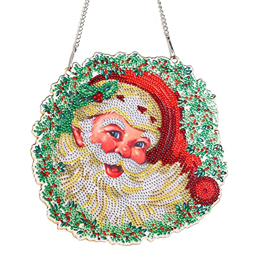 EXQULEG Weihnachten Kranz Set, 5D DIY Diamond Painting Türkranz Weihnachten Diamant Malerei Bilder für Wand Und Eingang Dekoration (Mh3038,24X24CM) von EXQULEG