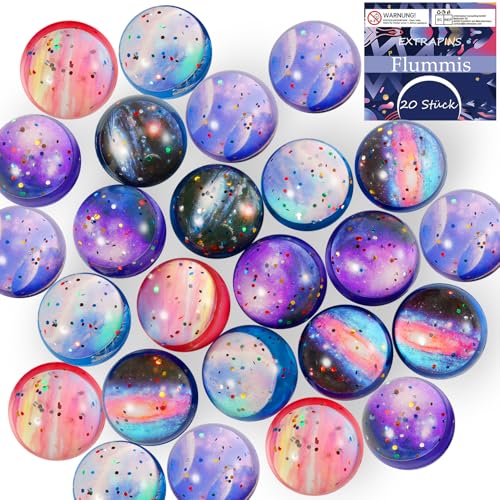 EXTRAPINS 20 Stück Flummies für Kinder,32 mm Flummi Planeten,Weltraumthema Flummis Springball,Kinder Flummis für Partygeschenke,Flummis als Kindergeburtstag Gastgeschenke für Kinder von EXTRAPINS