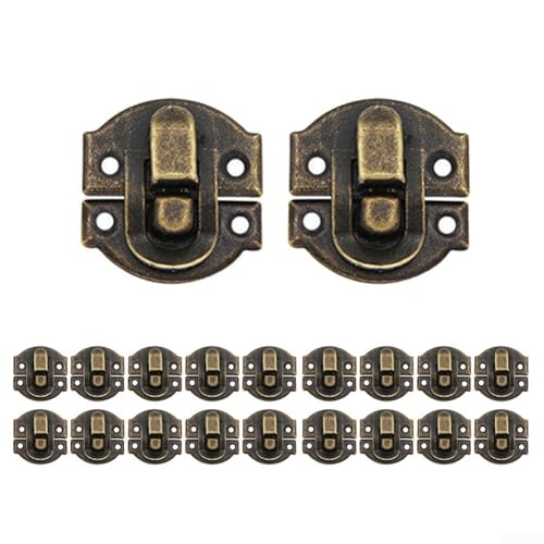 20 Stück Antik Eisen Hasp Lock Verschlüsse für Schmuckschatulle und Koffer für Aufbewahrungsprojekte (Bronze) von EXTRWORY