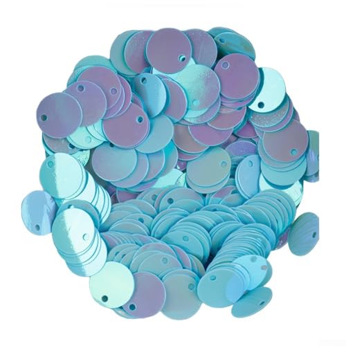 EXTRWORY 10 mm Runde Plastik Pailletten Große Pailletten mit Loch DIY Pailletten für selbstgemachten Schmuck und Kleidung(Blue) von EXTRWORY