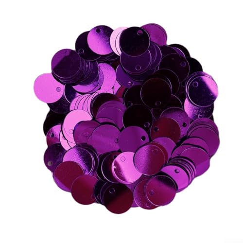 EXTRWORY 10 mm Runde Plastik Pailletten Große Pailletten mit Loch DIY Pailletten für selbstgemachten Schmuck und Kleidung(Purple) von EXTRWORY