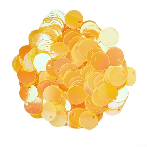 EXTRWORY 10 mm Runde Plastik Pailletten Große Pailletten mit Loch DIY Pailletten für selbstgemachten Schmuck und Kleidung(Yellow) von EXTRWORY