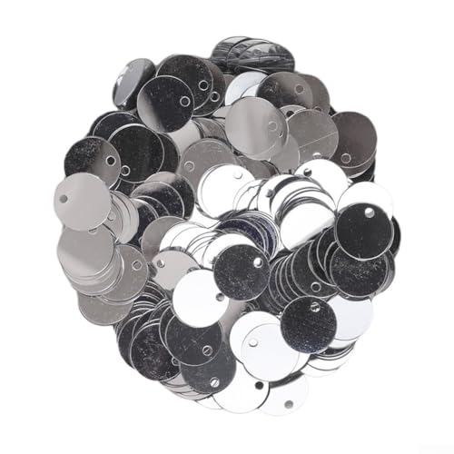 EXTRWORY 10 mm Runde Plastik Pailletten Große Pailletten mit Loch DIY Pailletten für selbstgemachten Schmuck und Kleidung(silver) von EXTRWORY