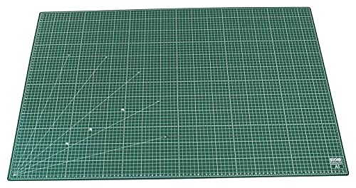 Schneidematte/Bastelunterlage, A1, selbstheilend, aus 3 Schichten, mit Raster auf Vorder- und Rückseite, beidseitig benutzbar, Farbe: grün, 1 Stück von EXXO by HFP