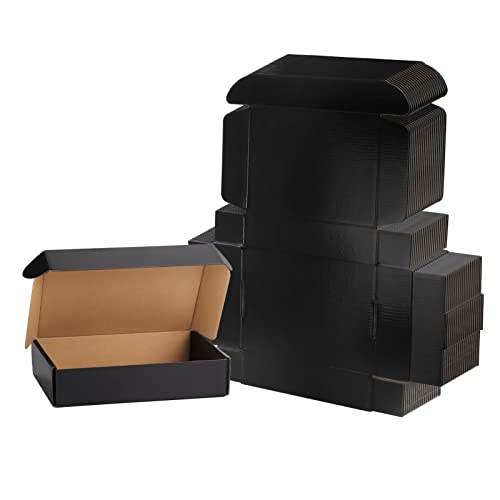 EXYGLO Versandkartons, 22,9 x 15,2 x 5,1 cm, 229 x 153 x 51 mm, schwarze Geschenkboxen zum Verpacken, kleine Versandkartons, Versandtaschen für den Versand, kleine Unternehmen von EXYGLO