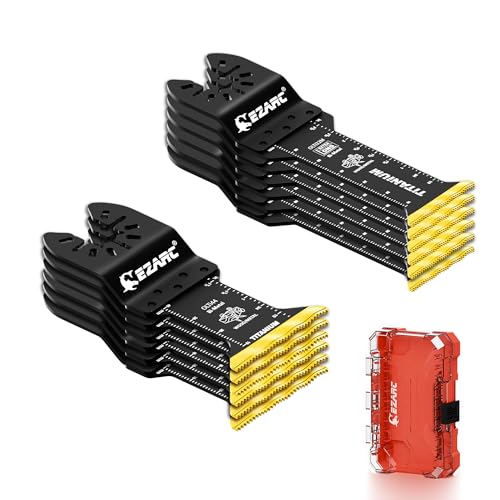 EZARC 12tlg Multitool Sägeblätter aus Titan, Standard-Länge & Extra lang-Set, Oszillierendes Zubehör Set, zum Schneiden von Metall, Holznägeln Multifunktionswerkzeug Zubehör EZARC 12tlg Multitool Sägeblätter aus Titan, Standard-Länge & Extra lang-Set, Oszillierendes Zubehör Set, zum Schneiden von Metall, Holznägeln Multifunktionswerkzeug Zubehör von EZARC