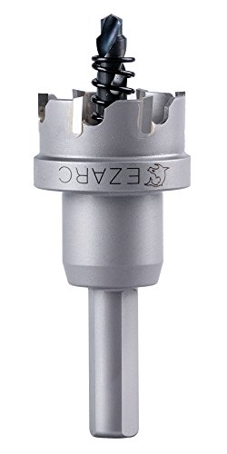 EZARC Lochsäge Hartmetall-Bohrer, leistungsfähiger Lochöffner ideal für Löchern in Edelstahl und Metall, 26mm von EZARC