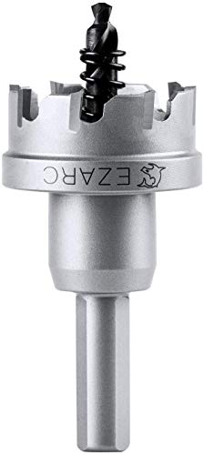 EZARC Lochsäge Hartmetall-Bohrer, leistungsfähiger Lochöffner ideal für Löchern in Edelstahl und Metall, 40mm von EZARC