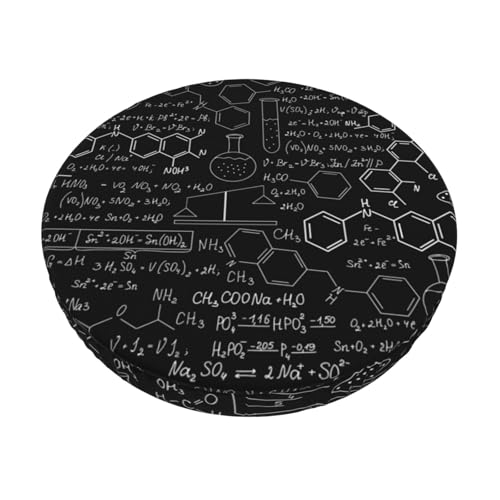 EZDLOWVBA Abstrakte wissenschaftliche Chemie-Illustration, 3D-Druck, runder Barstuhl-Bezug, Landschaft, Bauernhof, bedruckt, elastische Unterseite, abnehmbar, waschbar, Stuhlschutz, Schonbezüge, von EZDLOWVBA