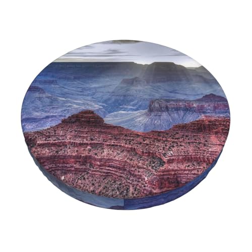 EZDLOWVBA Grand Canyon Print Runder Barstuhl-Bezug, Landschaft, Bauernhof, bedruckt, elastische Unterseite, abnehmbar, waschbar, Stuhlschutz, Schonbezüge, Heimdekoration, Sitzbezug von EZDLOWVBA