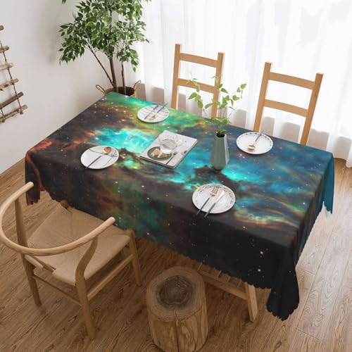 EZDLOWVBA Rechteckige Tischdecke, Motiv: Universum, Galaxie, Weltraumdruck, abwischbar, wasserabweisend, Tischdecke für Zuhause, Esszimmer, Küche, Party, 137 x 183 cm von EZDLOWVBA