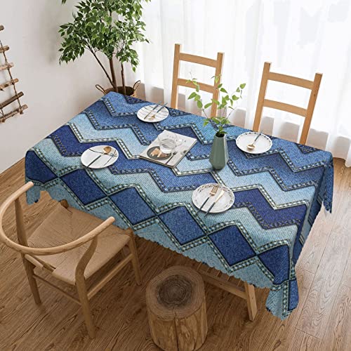 EZDLOWVBA Rechteckige Tischdecke, abwaschbar, wasserabweisend, für Zuhause, Esszimmer, Küche, Party, 137 x 183 cm, Blau von EZDLOWVBA