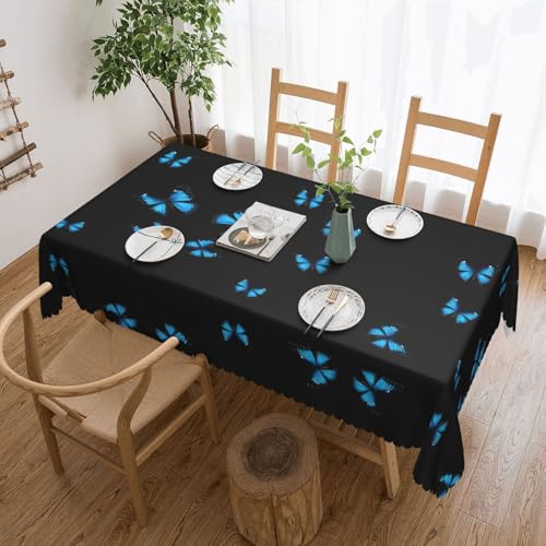 EZDLOWVBA Rechteckige Tischdecke, abwischbar, wasserabweisend, für Zuhause, Esszimmer, Küche, Party, 137 x 183 cm, Blau von EZDLOWVBA