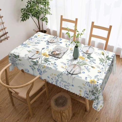 EZDLOWVBA Rechteckige Tischdecke, abwischbar, wasserabweisend, für Zuhause, Esszimmer, Küche, Party, 137 x 183 cm, Blau von EZDLOWVBA