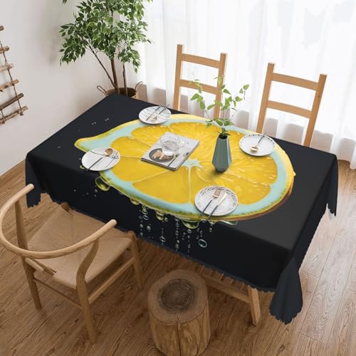 EZDLOWVBA Rechteckige Tischdecke, abwischbar, wasserabweisend, für Zuhause, Esszimmer, Küche, Party, 137 x 183 cm, Gelb von EZDLOWVBA