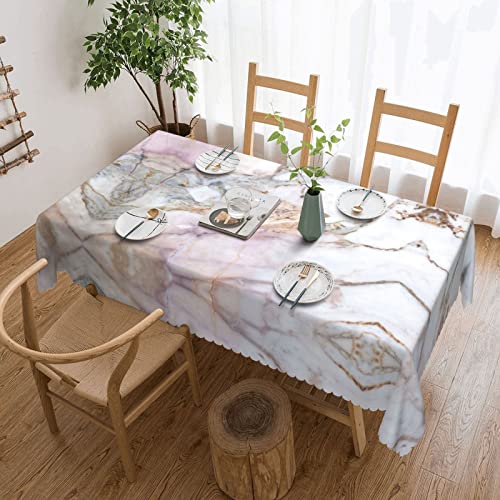 EZDLOWVBA Rechteckige Tischdecke, abwischbar, wasserabweisend, für Zuhause, Esszimmer, Küche, Party, 137 x 183 cm, Rosa / Weiß von EZDLOWVBA