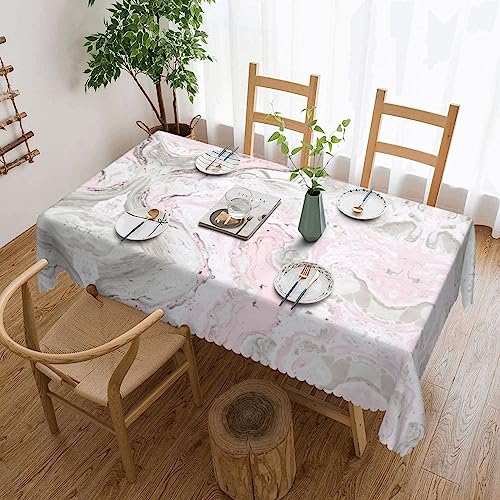 EZDLOWVBA Rechteckige Tischdecke, abwischbar, wasserabweisend, für Zuhause, Esszimmer, Küche, Party, 137 x 183 cm, Rosa von EZDLOWVBA