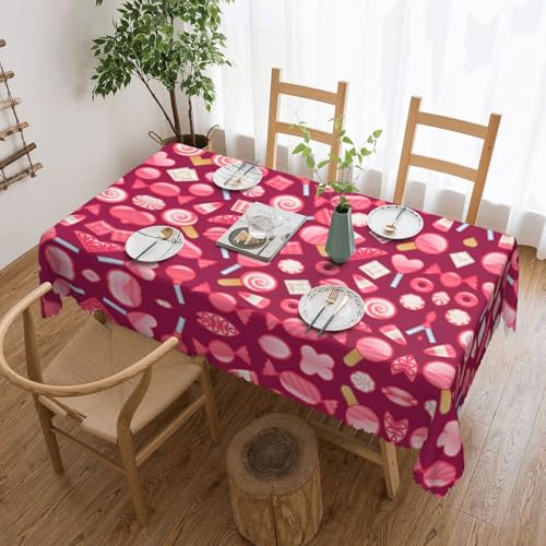 EZDLOWVBA Rechteckige Tischdecke, abwischbar, wasserabweisend, für Zuhause, Esszimmer, Küche, Party, 137 x 183 cm, Rosa von EZDLOWVBA