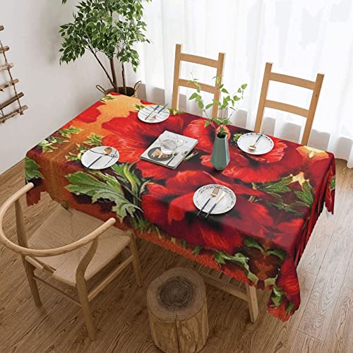 EZDLOWVBA Rechteckige Tischdecke, abwischbar, wasserabweisend, für Zuhause, Esszimmer, Küche, Party, 137 x 183 cm, Rot von EZDLOWVBA