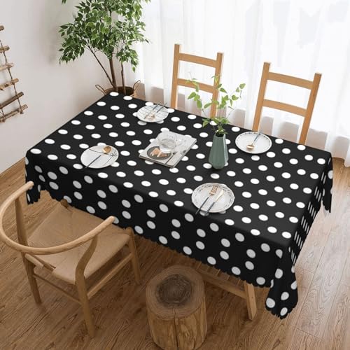 EZDLOWVBA Rechteckige Tischdecke, abwischbar, wasserabweisend, für Zuhause, Esszimmer, Küche, Party, 137 x 183 cm, Schwarz und Weiß von EZDLOWVBA