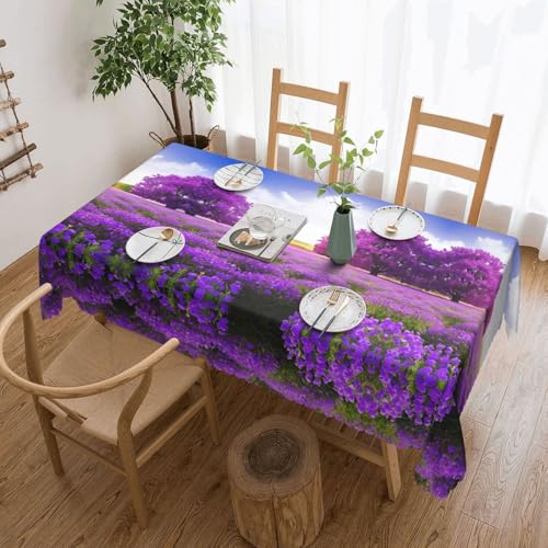 EZDLOWVBA Rechteckige Tischdecke, abwischbar, wasserabweisend, für Zuhause, Esszimmer, Küche, Party, 137 x 183 cm, Violett von EZDLOWVBA