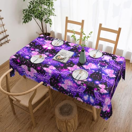 EZDLOWVBA Rechteckige Tischdecke, abwischbar, wasserabweisend, für Zuhause, Esszimmer, Küche, Party, 137 x 183 cm, Violett von EZDLOWVBA