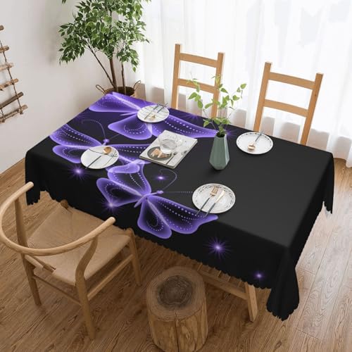 EZDLOWVBA Rechteckige Tischdecke, abwischbar, wasserabweisend, für Zuhause, Esszimmer, Küche, Party, 137 x 183 cm, Violett von EZDLOWVBA