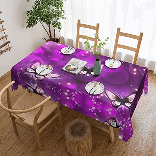 EZDLOWVBA Rechteckige Tischdecke, abwischbar, wasserabweisend, für Zuhause, Esszimmer, Küche, Party, 137 x 183 cm, Violett von EZDLOWVBA