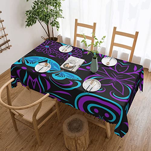 EZDLOWVBA Rechteckige Tischdecke, abwischbar, wasserabweisend, für Zuhause, Esszimmer, Küche, Party, 137 x 183 cm, Violett von EZDLOWVBA